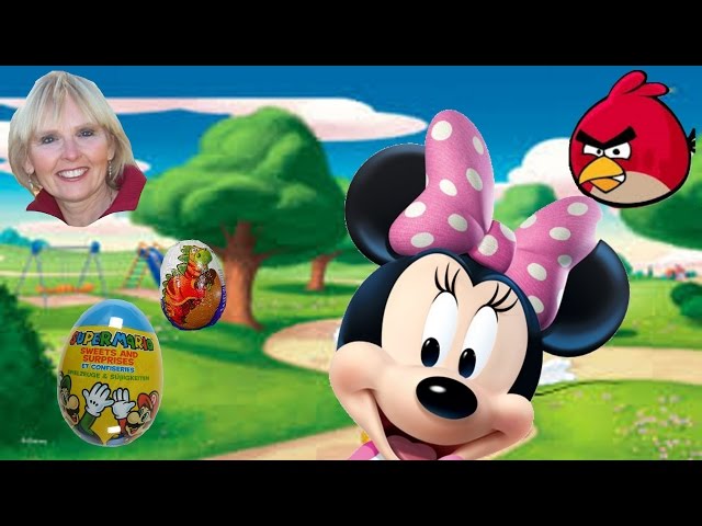 ♥♥ 5 Surprise Eggs: Kinder, Super Mario Bros, Minnie Mouse, Angry Birds, and Choco Treasure