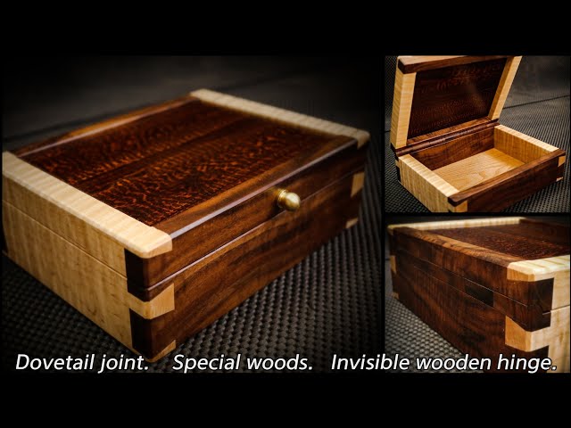 ⚡ The Special Wooden Box / Invisible Wooden Hinge - Using basic tools / Dovetail Joints