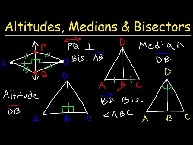 Altitudes, Medians, Midpoints, Angle & Perpendicular Bisectors