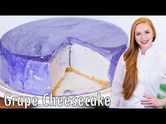 No-Bake Grape Cheesecake Recipe with Mirror Glaze!! Made with Grape Jelly!