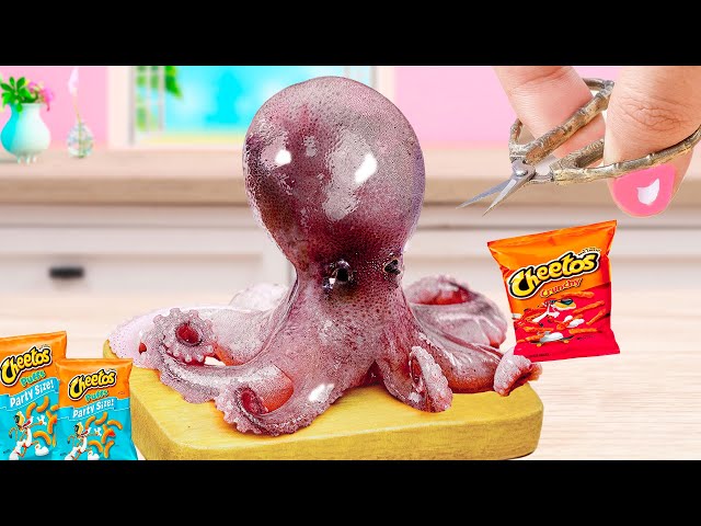 Delicious Miniature Fried Octopus with Flamin Hot Cheetos 🐙 Best Miniature Seafood Recipes