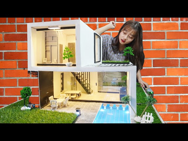 Bricklaying build mini house with Swimming Pool full - MCKook