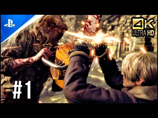 Leon llega al pueblo Resident evil 4 remake - gameplay español parte 1 4k Ultra HD ps5