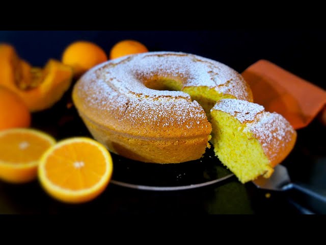 Orange flavored fluffy pumpkin donut 🍊 Easy recipe