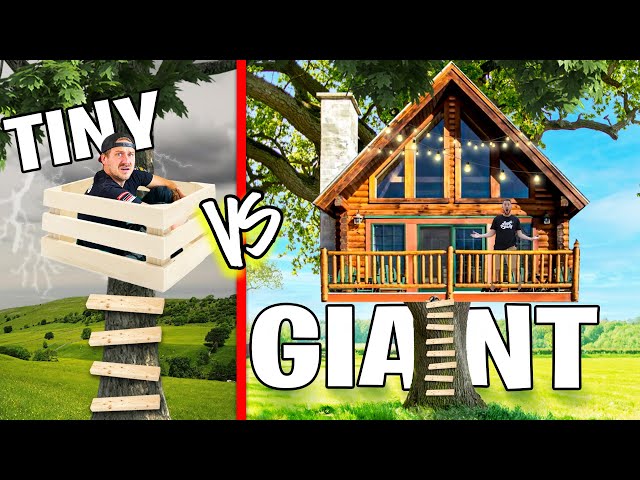 Tiny VS GIANT Tree House Challenge!