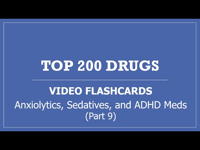 Top 200 Drugs Pharmacy Video Flashcards with Audio - Part 9 Anxiolytics, Sedatives, ADHD Medications