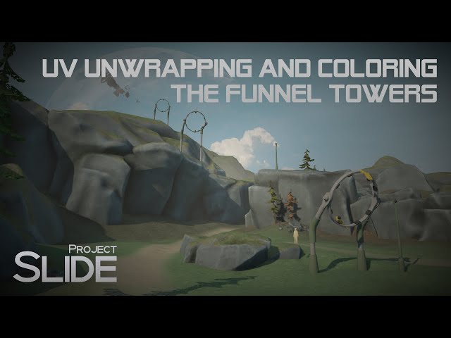 Project Slide level design - UV unwrapping and coloring the funnel towers
