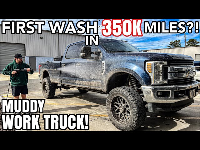First Wash In 350K Miles!? | Deep Cleaning A MUDDY Ford F350 | Insane Car Detailing Transformation!