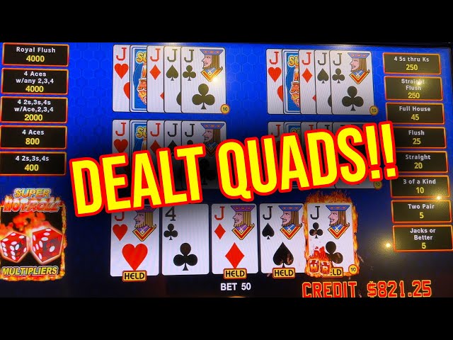 DEALT QUADS With A MULTIPLIER!!! Hot Roll Poker!!!