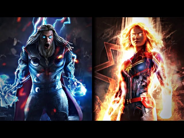 Thor with Stormbreaker Vs Binary Form Captain Marvel /  Fully Explained in Hindi