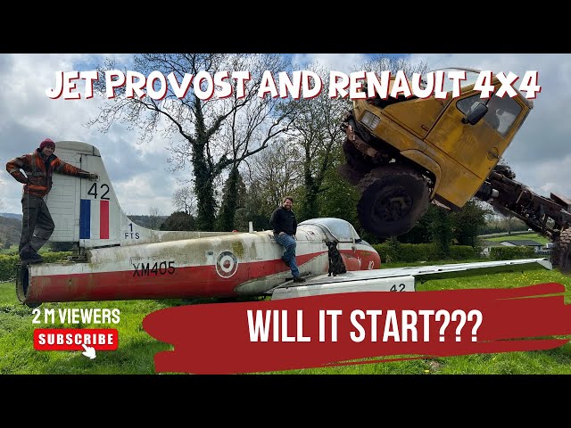 BAC Jet Provost Jet Plane, and Renault 4x4 Timber Lorry Will it Start!