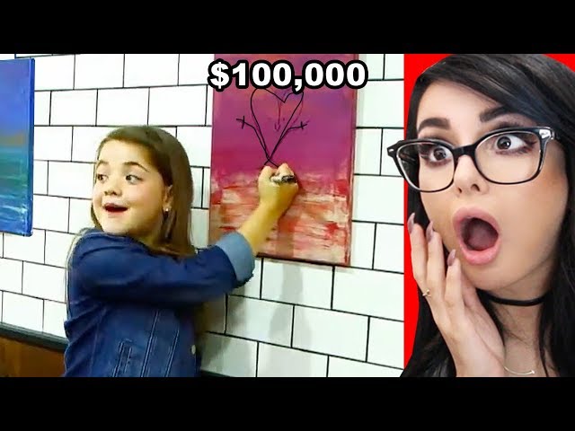Girl DESTROYS Expensive Painting By Drawing on it