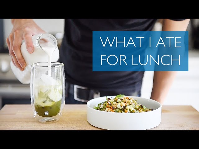 What I ate for LUNCH!  Chopped Salad + Matcha Latté Recipes