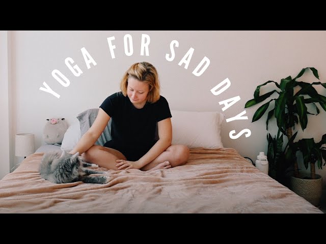 Yoga in Bed (for when i'm sad)│depression & anxiety yoga flow│talking about my depression│lazy yoga