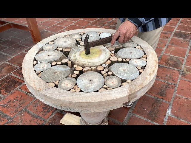Amazing Woodworking Skills Fascinating // Build Outdoor Round Table With Irresistible Curves