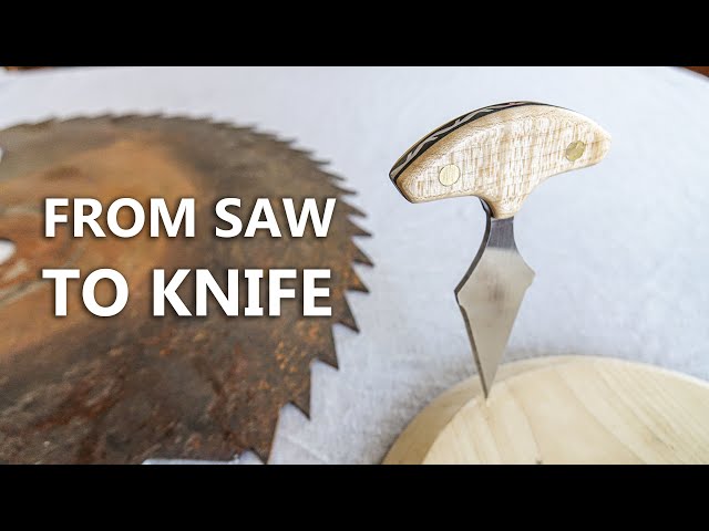I Made a Push Dagger From Saw Blade And Firewood