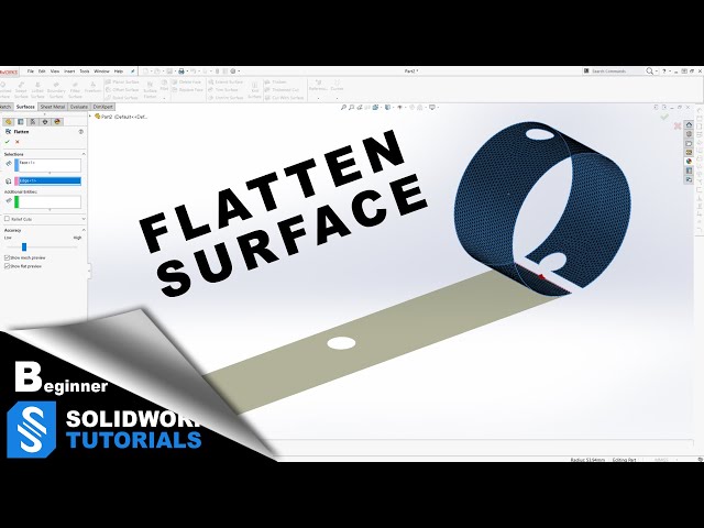 How to Flatten a Curved Surface in SolidWorks - SolidWorks Tutorials with Ryan