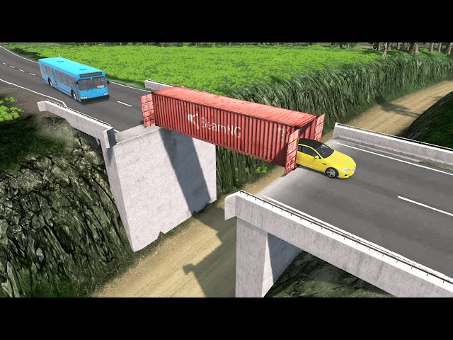 Cars vs Broken Bridge – BeamNG.Drive