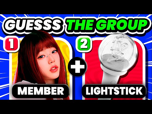 GUESS THE KPOP GROUP BY THE 2 CLUES (Member + Lightstick) 🔍 🤔  KPOP QUIZ 2024 TRIVIA
