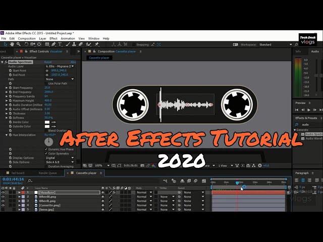 After Effects Tutorial: Audio Spectrum Effect in After Effects - No Plugin #techdeskvlogs