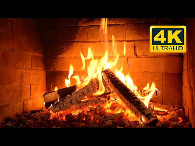 🔥 Cozy Fireplace 4K (10 HOURS). Relaxing Fireplace with Burning Logs and Crackling Fire Sounds