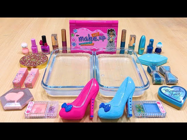 PINK vs BLUE ! Mixing Makeup Eyeshadow into Clear Slime ! Special Series #94 Satisfying Slime Video