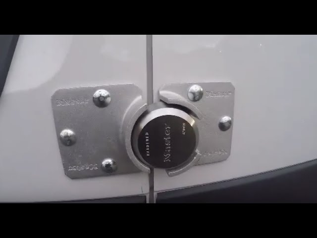 How to Install Master Lock 9" Silver Steel Hidden Shackle Keyed Padlock 6270KA on a Service Van