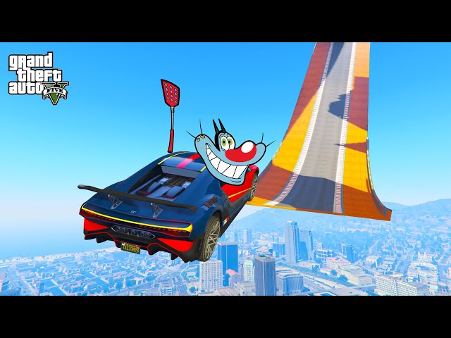 Trolling In IMPOSSIBLE FUNNY STUNT RACE with OGGY & JACK,PINKPANTHER in GTA 5 (GTA 5 Funny Moments)