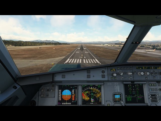 [MSFS] Iberia A320 landing Malaga, Spain (cockpit)