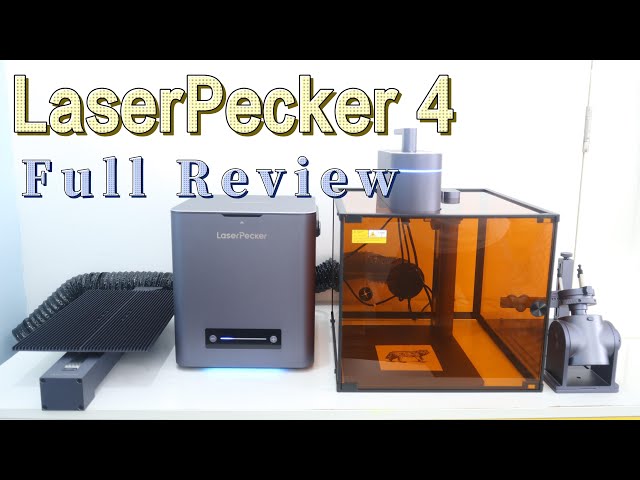 LaserPecker 4 Review:  Air Purifier, Slide Extension, Rotary extension, and Protections Cover