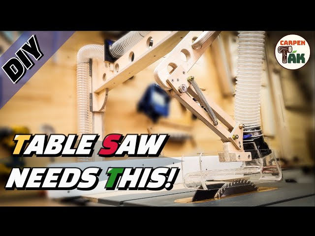 Now my Table Saw is Safer and Cleaner! /⚡Building The Best Overarm Dust Collection /DIY /Woodworking