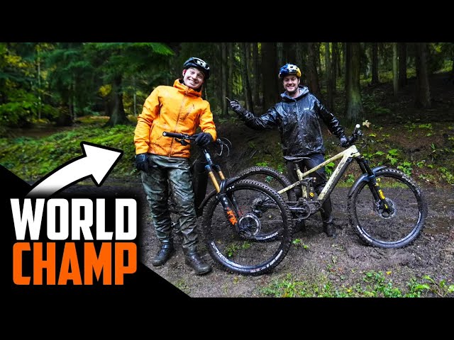 RIDING WITH A DOWNHILL WORLD CHAMP!!