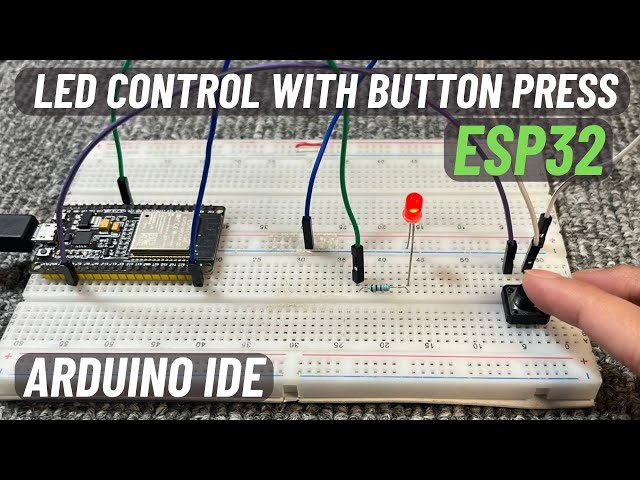 Simple LED Control with Button Press | ESP32 | Example Code | English Subtitle | Arduino IDE