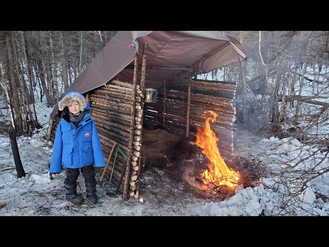 Bushcraft Survival Shelter - No Tent No Sleeping Bag Winter Camping