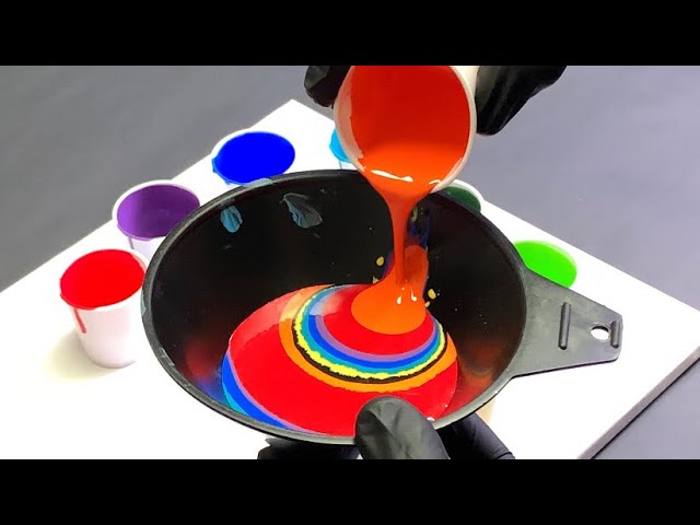 Acrylic Pour Multi Color FUNNEL Technique with Crazy CELLS!! Fluid Art Painting Wigglz Art.