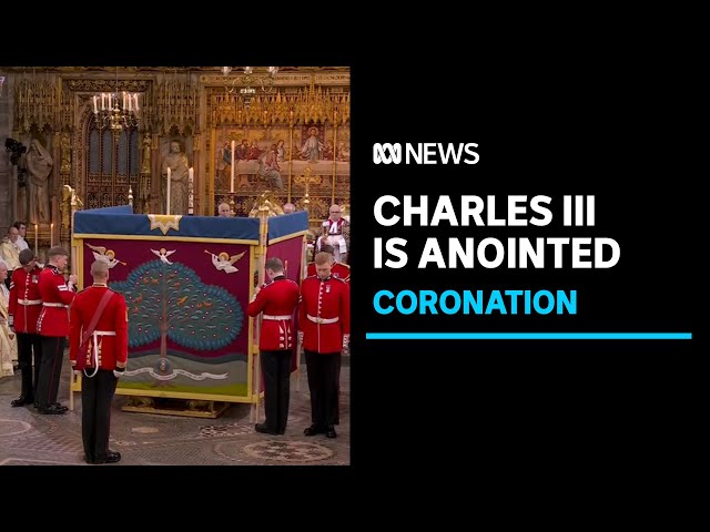 King Charles III is anointed with holy oil during the coronation | ABC News