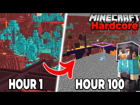 I Survived 100 HOURS in the NETHER in Hardcore Minecraft Survival!
