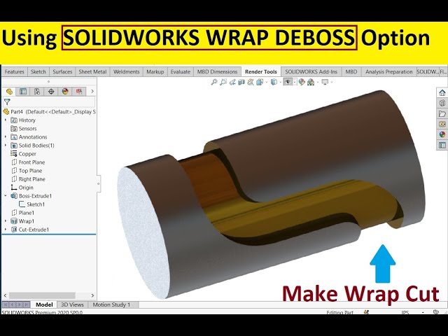 How to use SOLIDWORKS Wrap [Deboss Option]
