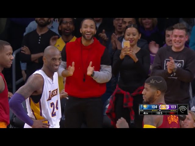 Kobe hits clutch 3 and can't stop laughing at Paul George (after retirement announcement)