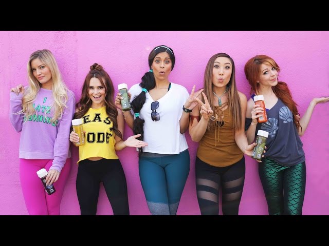 Disney Princesses Try Working Out... (ft. Lindsey Stirling, Lilly Singh, Rosanna Pansino, iJustine)