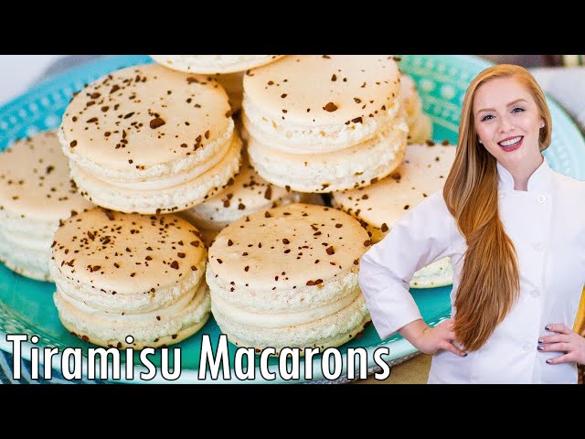 How to Make Tiramisu French Macarons! Coffee Macarons with Coffee Filling!