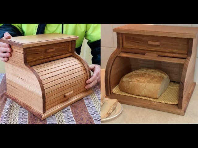 How to make a bread box - with tambour roll top lid .
