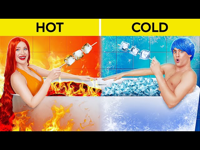 HOT vs COLD FOOD CHALLENGE 🔥 Crazy Recipes to Upgrade Your Day! ❄️ By 123 GO!
