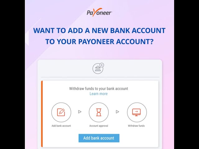 How to Add a New Bank Account to Your Payoneer Account