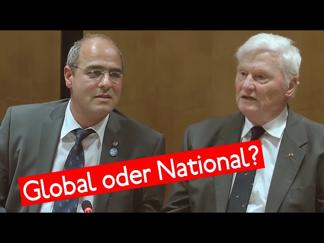 Global oder national? Prof. Dr. Eberhard Hamer mit Peter Boehringer in Berlin