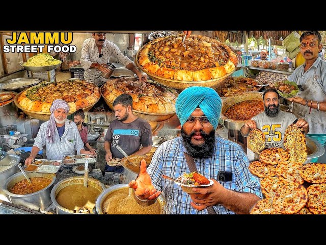 Rs60/- Only | Indian Street food Tour Jammu  | Best Rajma Chawal kulcha Chole Veg Thali