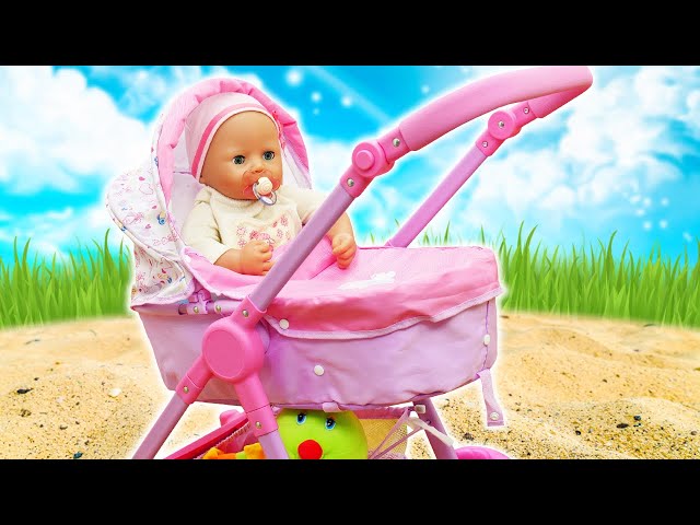A stroller for Baby Annabell doll. A new friend for Baby Reborn doll. Baby Born doll morning routine