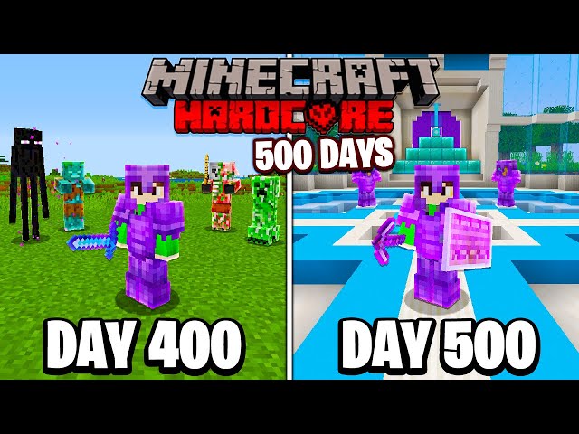 I Survived 500 Days in HARDCORE Minecraft...