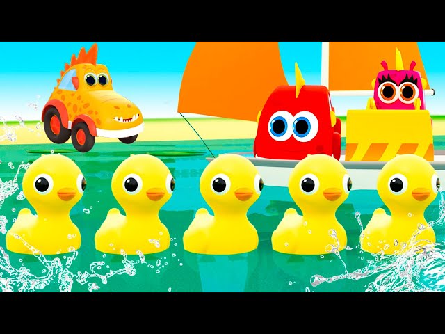 The Five Little Ducks song & cartoons🚚 SING WITH MOCAS 🚚 🌈 MIX + More Kids Songs | Toddler Learning
