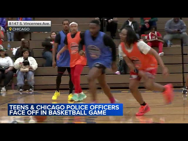 Chicago Police Department officers, teens play basketball game on South Side